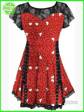 Plus Size Victorian Lace Up Corset Tunic Top Tunics
